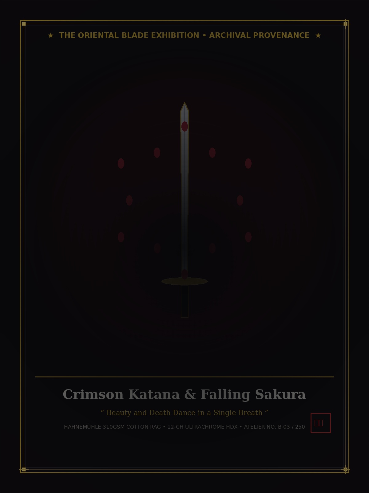 Crimson Katana & Falling Sakura